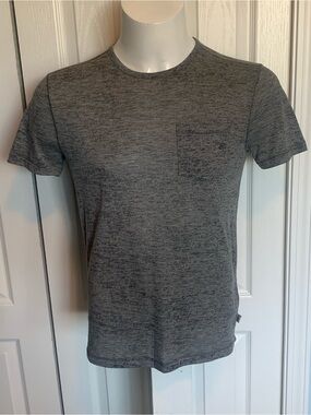 Men's John Varvatos Heather Gray Pocket Crew Neck T-Shirt